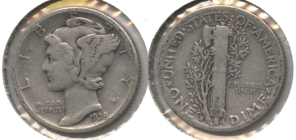 1928-S Mercury Dime VG-8 #y