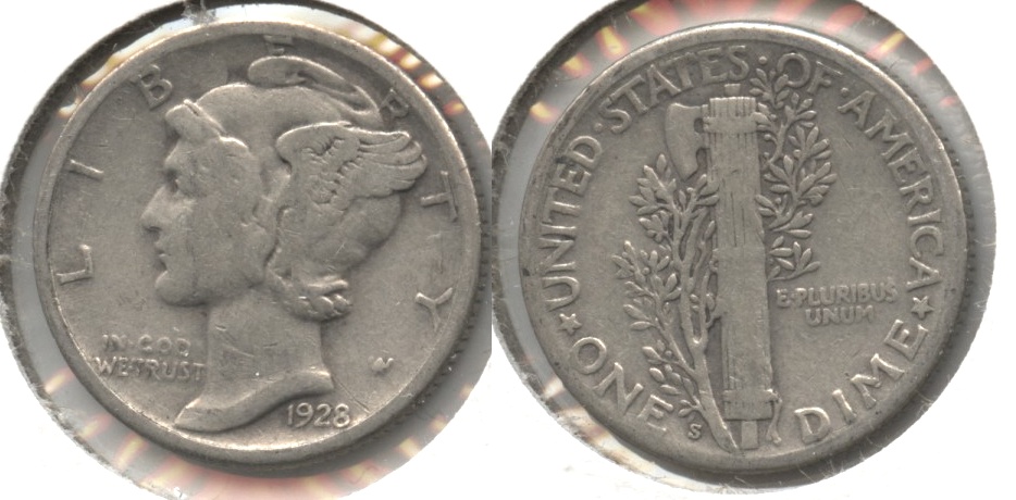 1928-S Mercury Dime VG-8 #z