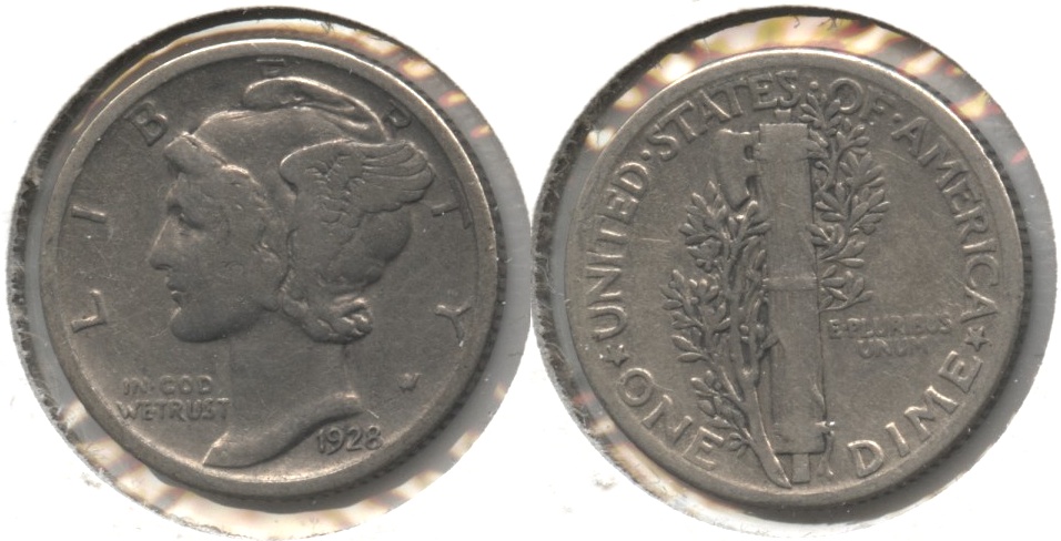 1928 Mercury Dime Fine-12