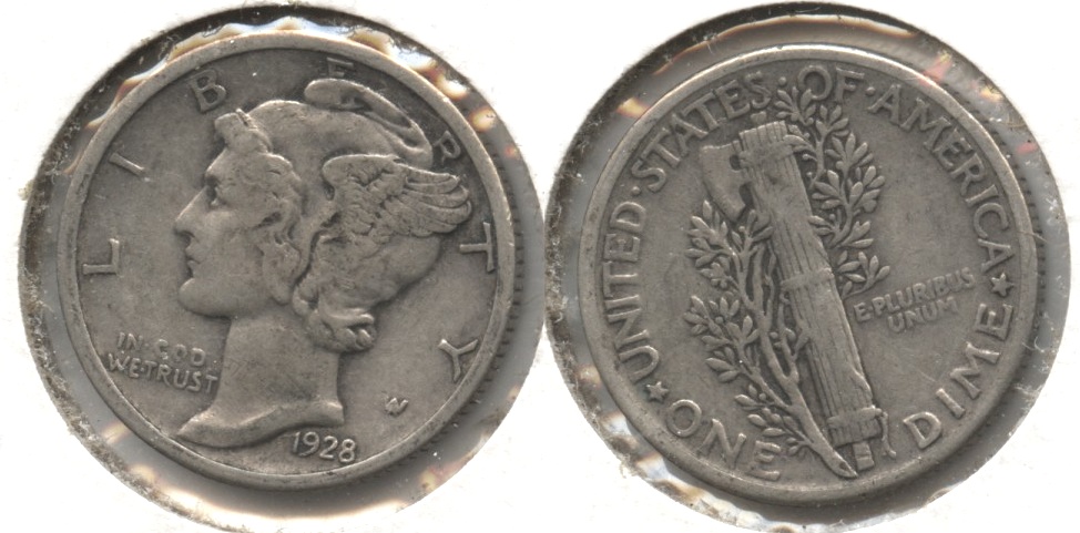 1928 Mercury Dime Fine-12 #b