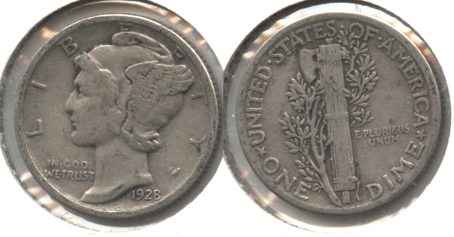 1928 Mercury Dime Fine-12 #f