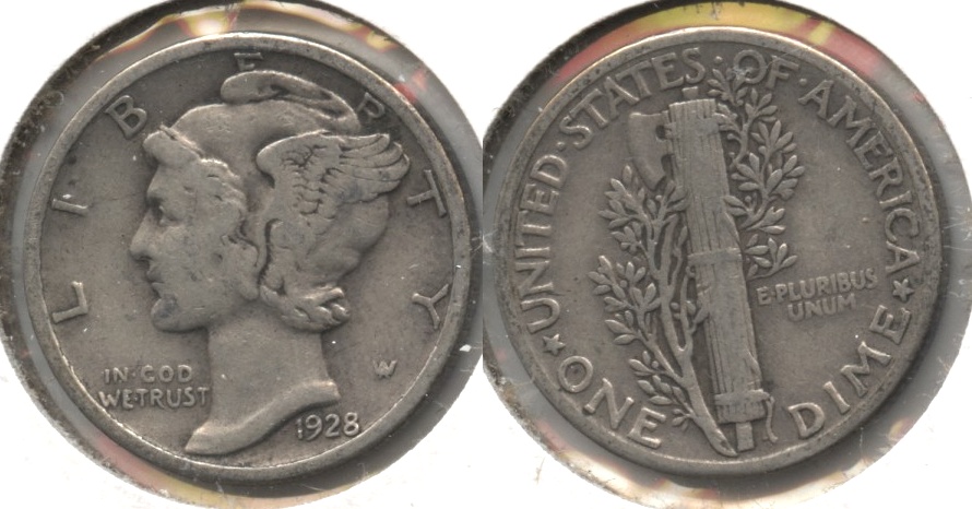 1928 Mercury Dime Fine-12 #g