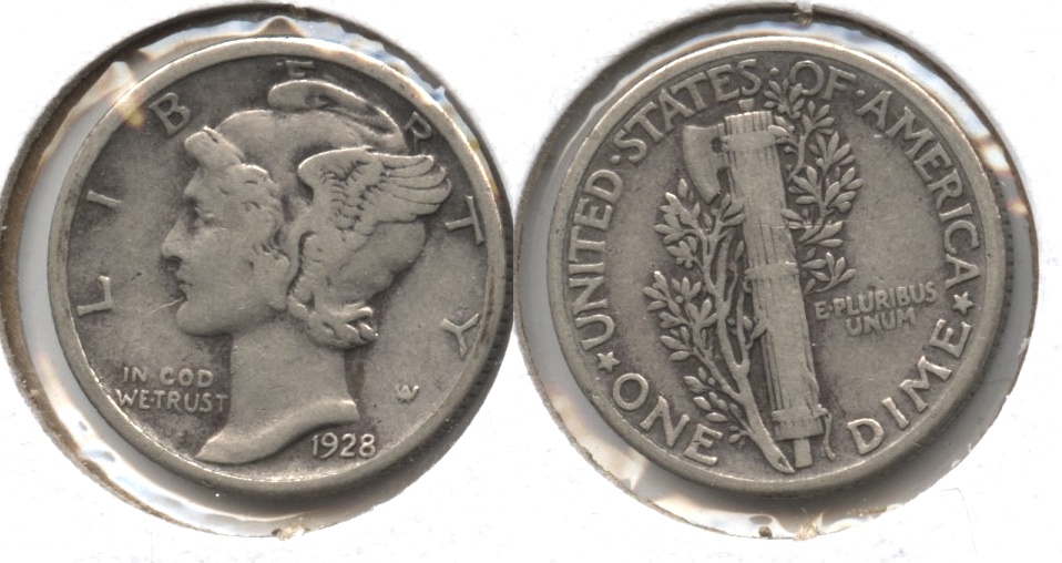 1928 Mercury Dime Fine-12 #j