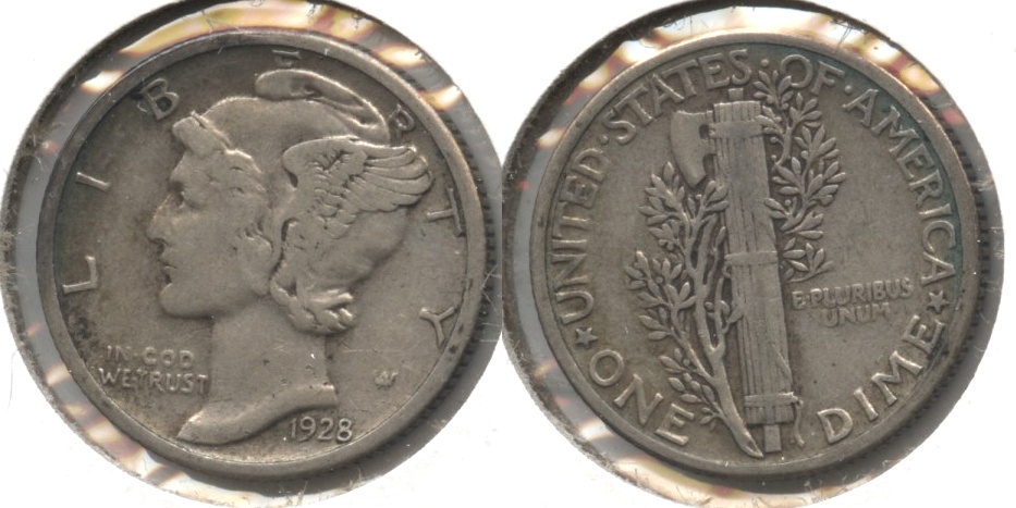 1928 Mercury Dime Fine-12 #l