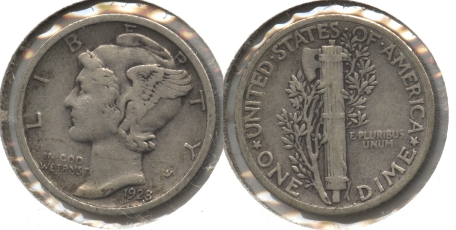 1928 Mercury Dime Fine-12 #m