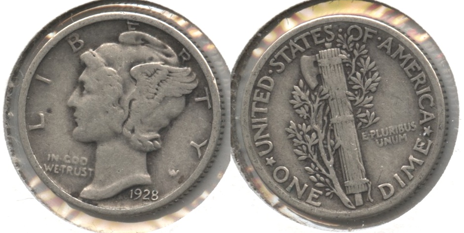 1928 Mercury Dime Fine-12 #o