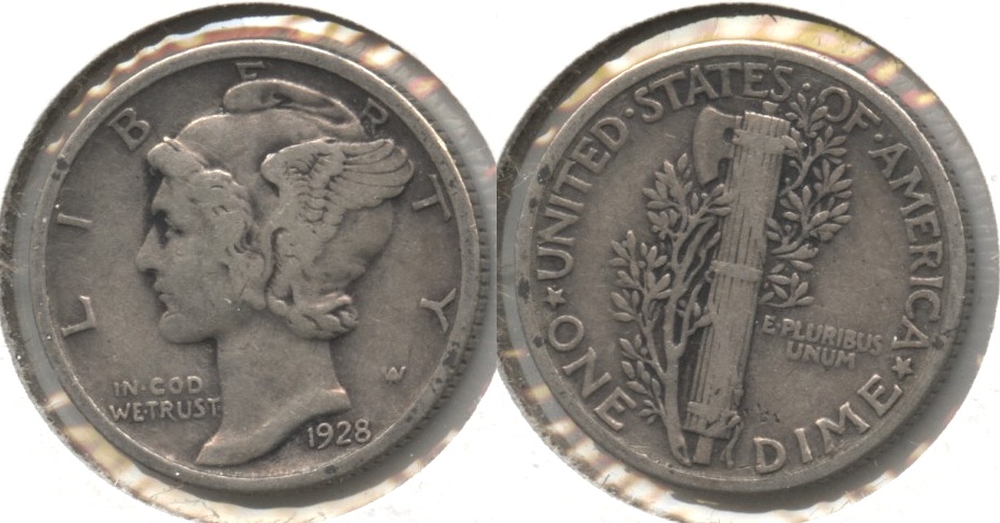 1928 Mercury Dime Fine-12 #t