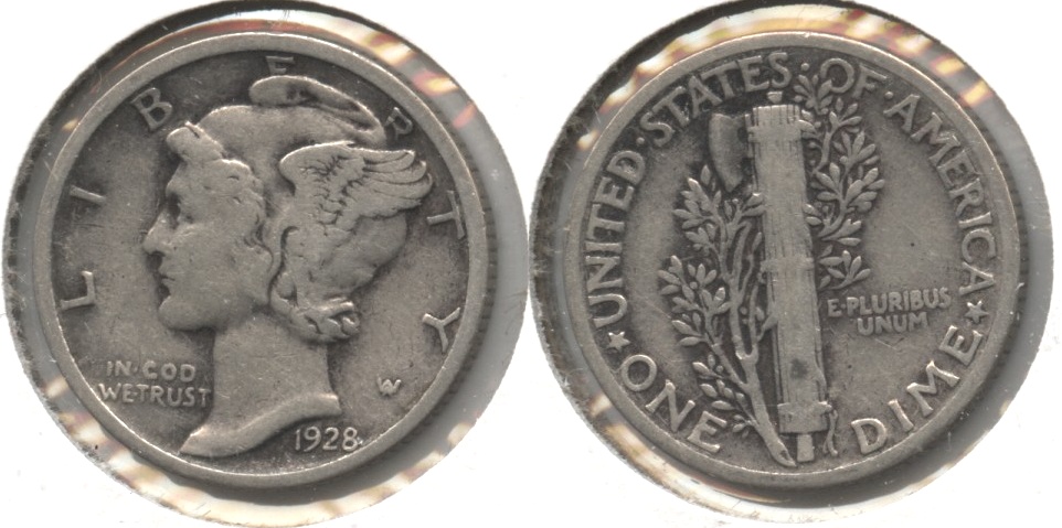 1928 Mercury Dime Fine-12 #u