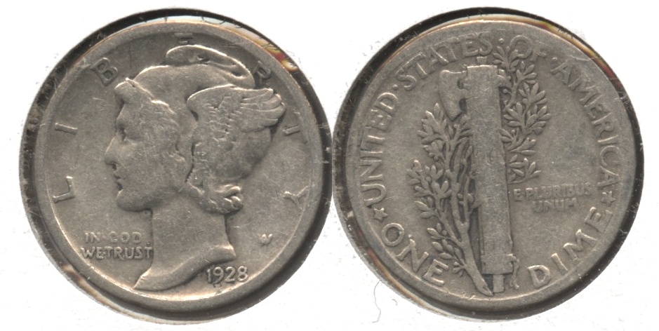 1928 Mercury Dime Good-4 #p