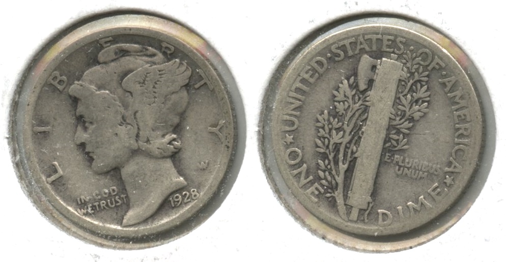 1928 Mercury Dime Good-4 #v