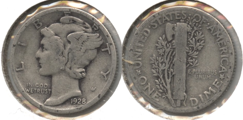 1928 Mercury Dime VG-8 #d