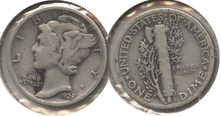 1928 Mercury Dime VG-8 #h
