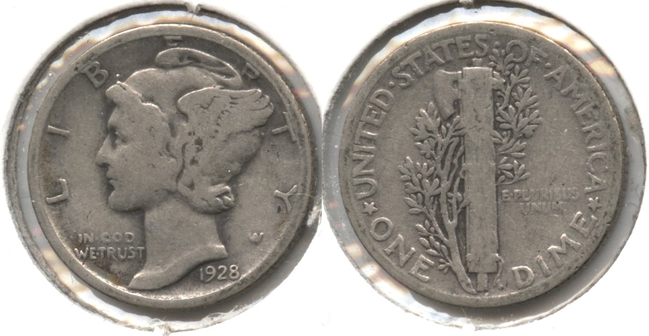 1928 Mercury Dime VG-8 #l