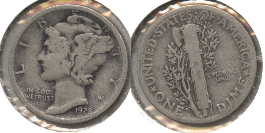 1928 Mercury Dime VG-8 #n