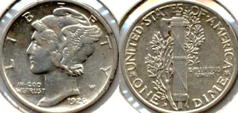 1929-D Mercury Dime AU-50