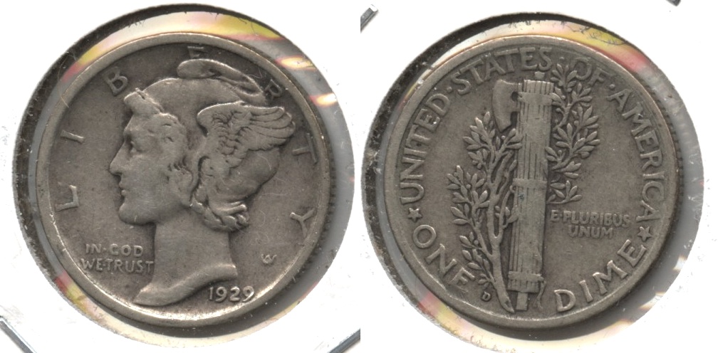 1929-D Mercury Dime Fine-15