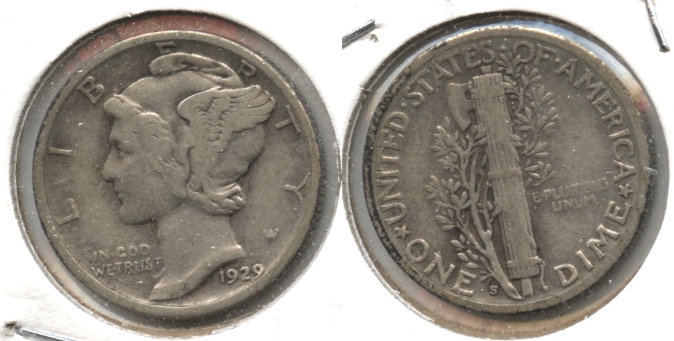 1929-S Mercury Dime Fine-12 #b