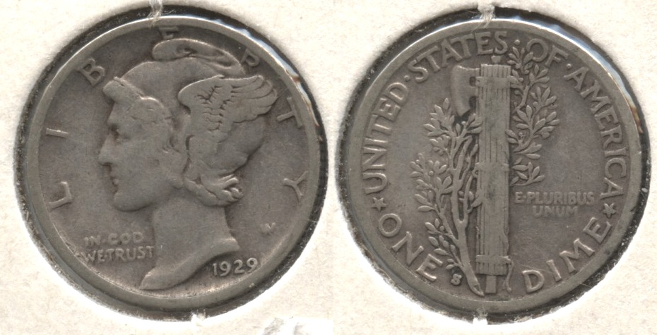 1929-S Mercury Dime Fine-12 #c