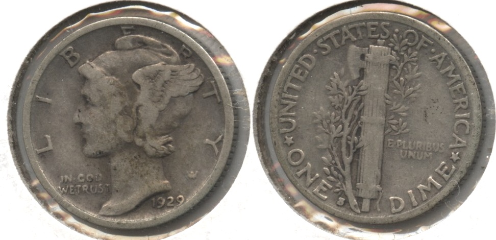 1929-S Mercury Dime Fine-12 #i