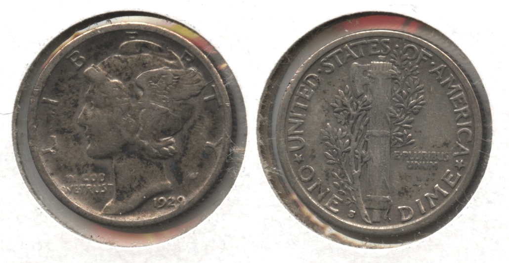 1929-S Mercury Dime Fine-12 #n