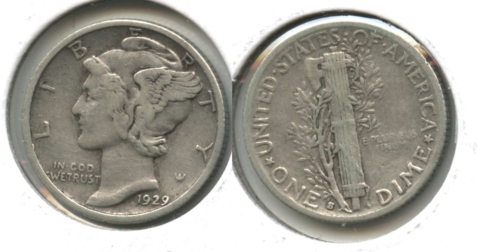 1929-S Mercury Dime Fine-12 #o