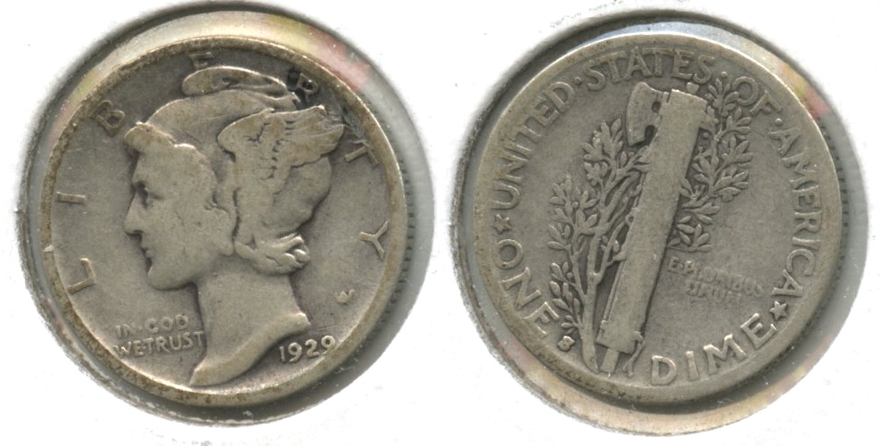 1929-S Mercury Dime Good-4 #p