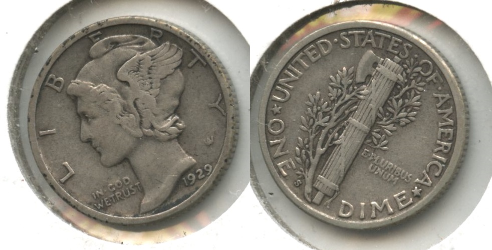 1929-S Mercury Dime VF-20 #o