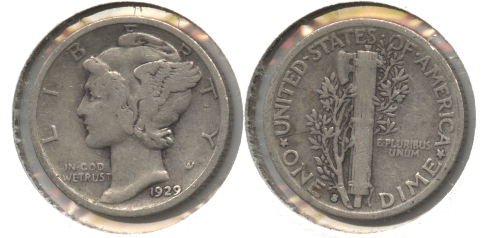 1929-S Mercury Dime VG-8 #aa