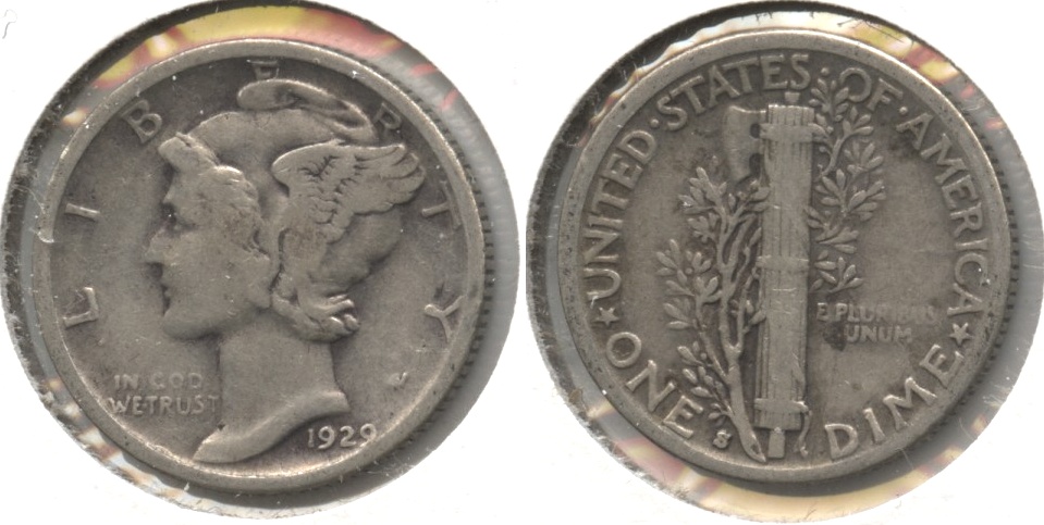 1929-S Mercury Dime VG-8 #ab