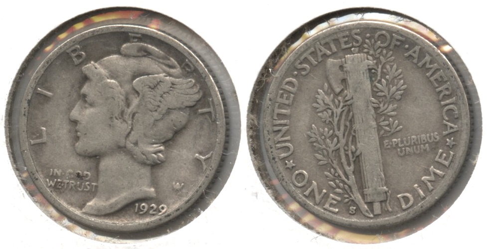 1929-S Mercury Dime VG-8 #b