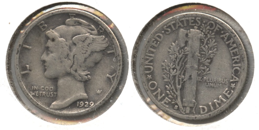 1929-S Mercury Dime VG-8 #d