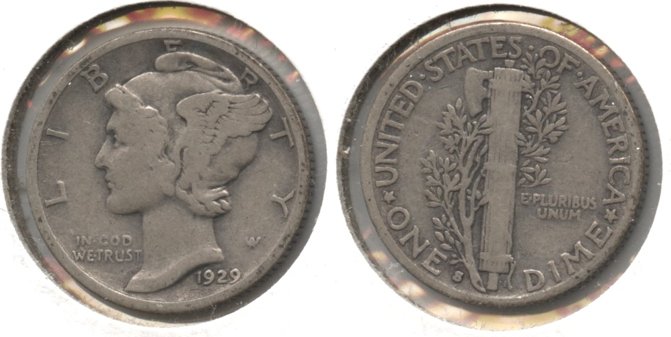1929-S Mercury Dime VG-8 #e