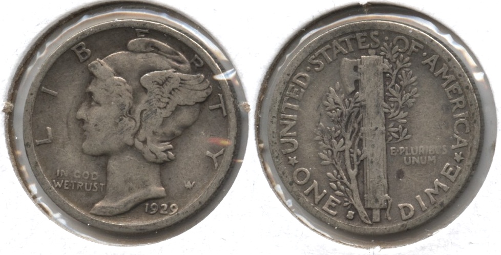 1929-S Mercury Dime VG-8 #l
