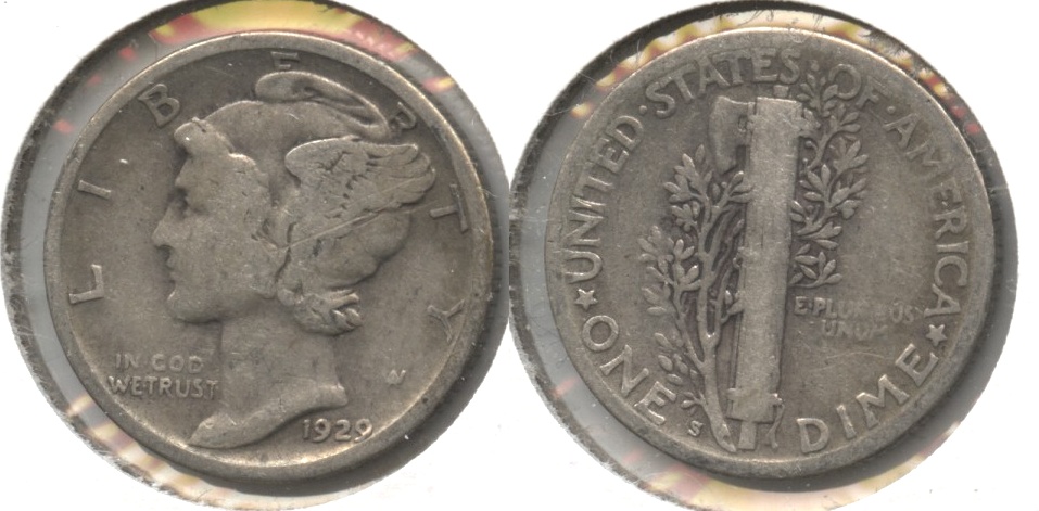 1929-S Mercury Dime VG-8 #n
