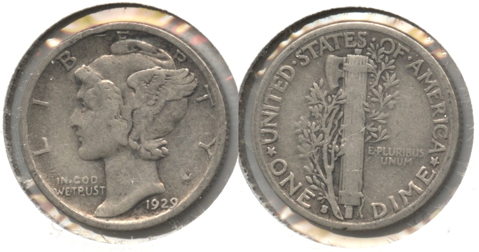 1929-S Mercury Dime VG-8 #s