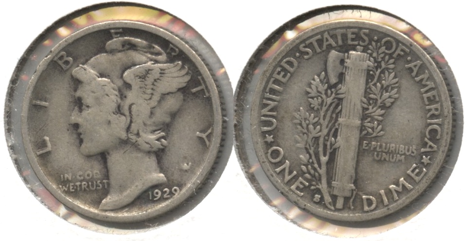1929-S Mercury Dime VG-8 #z