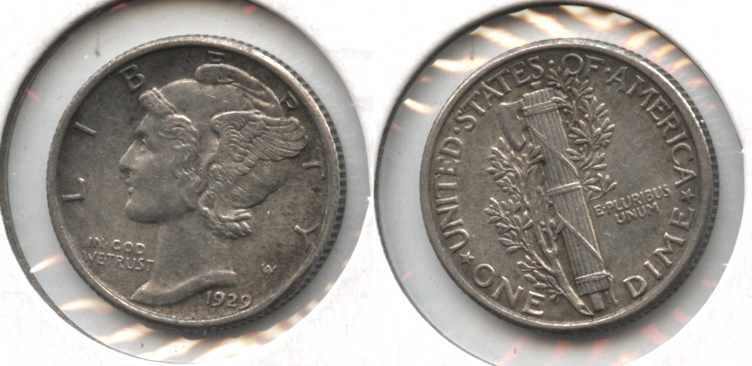 1929 Mercury Dime AU-50