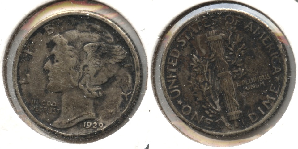 1929 Mercury Dime EF-40 Dark