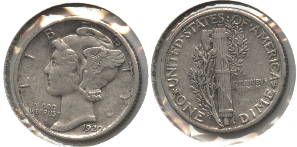 1929 Mercury Dime EF-40 #c