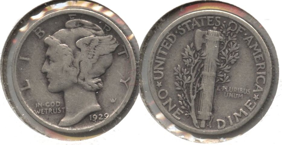 1929 Mercury Dime Fine-12 #ab