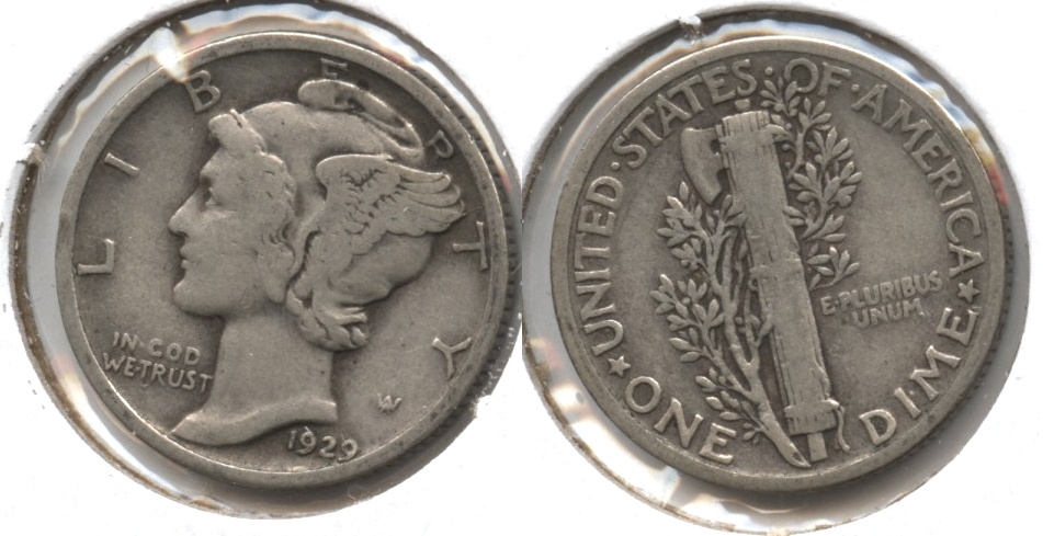 1929 Mercury Dime Fine-12 #ai