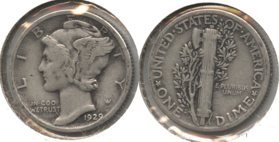 1929 Mercury Dime Fine-12 #aj
