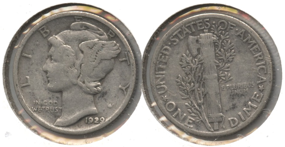 1929 Mercury Dime Fine-12 #ak