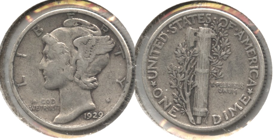 1929 Mercury Dime Fine-12 #al