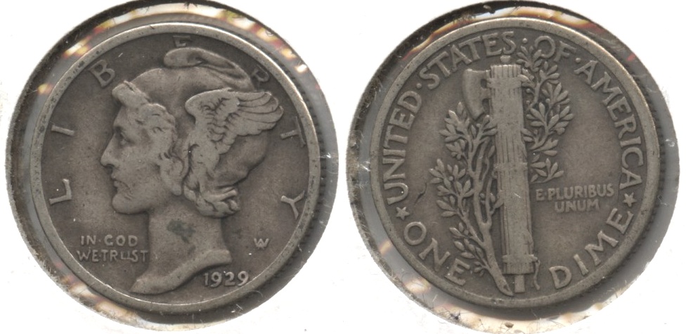 1929 Mercury Dime Fine-12 #an