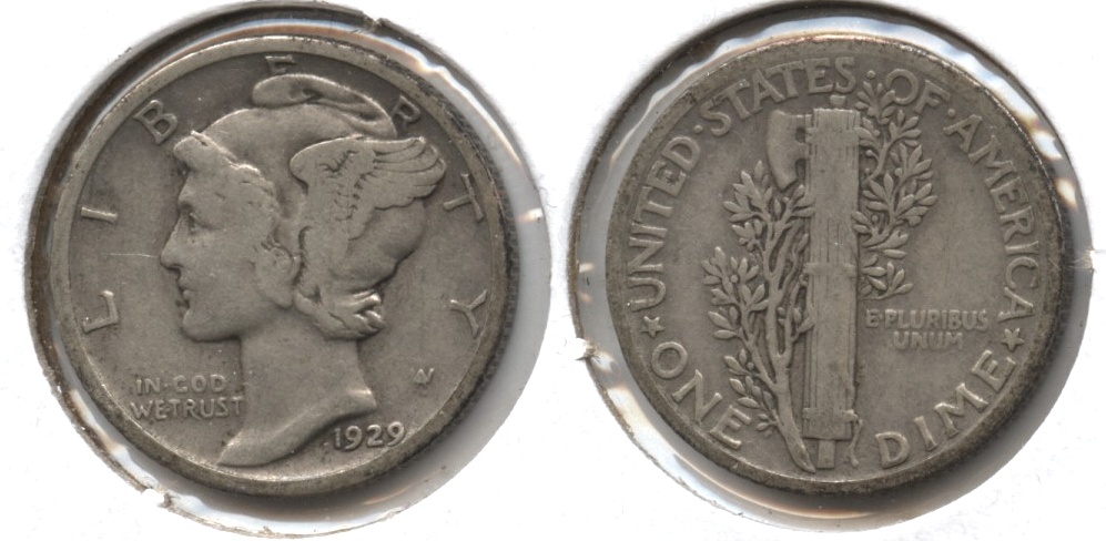 1929 Mercury Dime Fine-12 #ao