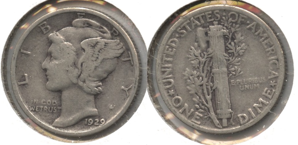 1929 Mercury Dime Fine-12 #ar