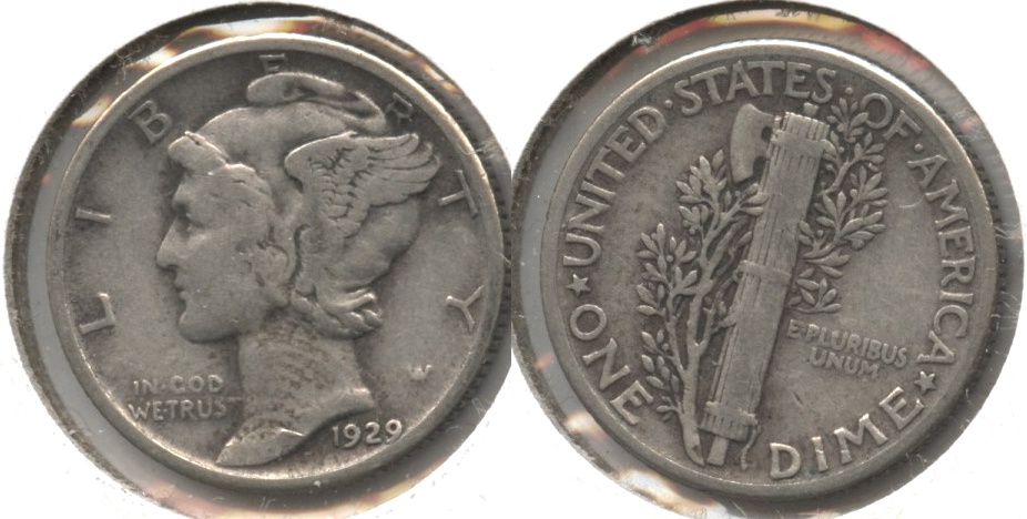 1929 Mercury Dime Fine-12 #as