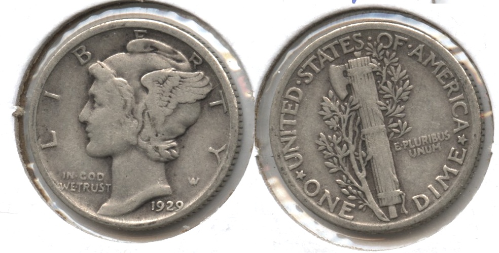1929 Mercury Dime Fine-12 #av