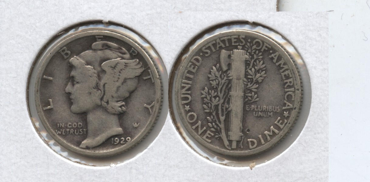 1929 Mercury Dime Fine-12 #aw